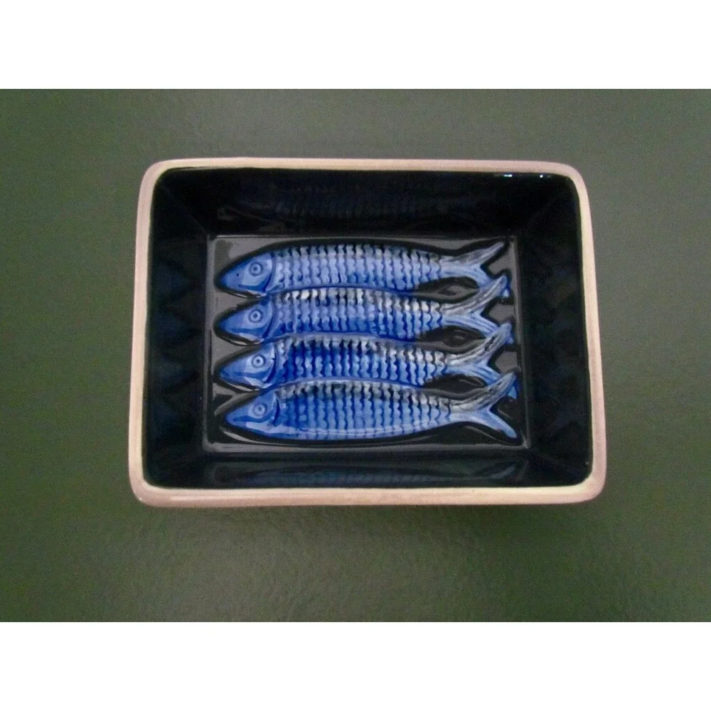 Anthropologie Damson Madder Sardine Trinket Dish Ceramic NEW